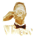 Angel Sarkela-Saur created this original "Coffee Connoisseur" Coffee Art® painting. It features a refined gentleman tasting a cup of coffee.