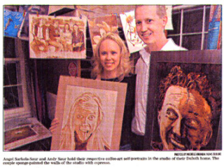 Duluth News Tribune Coffee Art® featured in the Duluth News Tribune article 'Expression of Espresso'