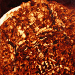 Andrew Saur created this original "Dark Side Roast" Coffee Art® painting. It features a menacing image within a batch of coffee beans.