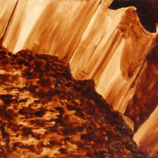 Angel Sarkela-Saur created this original "Drained" Coffee Art® painting. It features a spent filter of coffee.