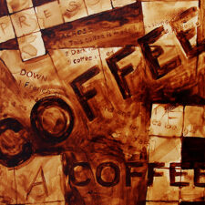 Angel Sarkela-Saur created this original "Inspiring Beverage Involving Roasting" Coffee Art® painting. It features a crossword puzzle with coffee hints.