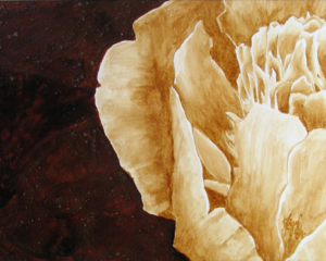 Angel Sarkela-Saur created this original "Beautiful Details" Coffee Art&reg; painting. It features a beautiful close up of the rose petals.