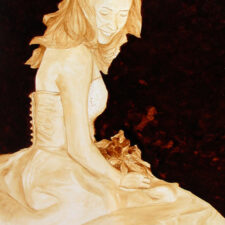 Andrew Saur and Angel Sarkela-Saur created this original "The Bride" Coffee Art® painting. It features the gorgeous bride on her wedding day.