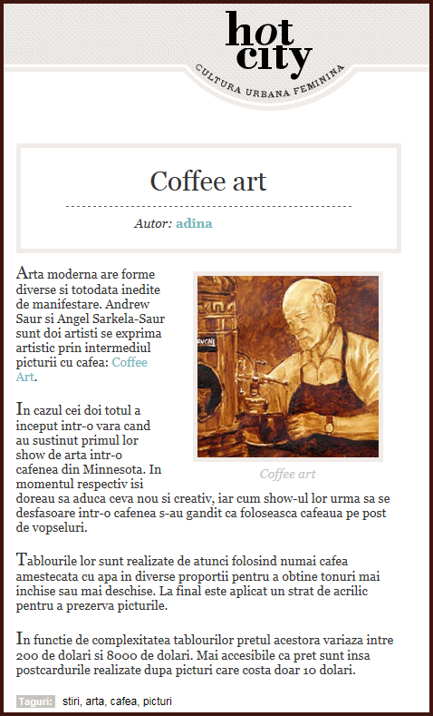 Coffee Art featured in Hot City