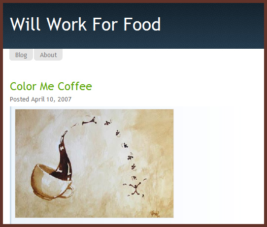 Will Work For Food features Coffee Art