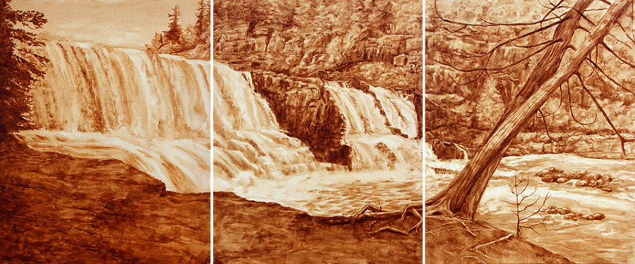 Coffee Art Gooseberry Falls Triptych