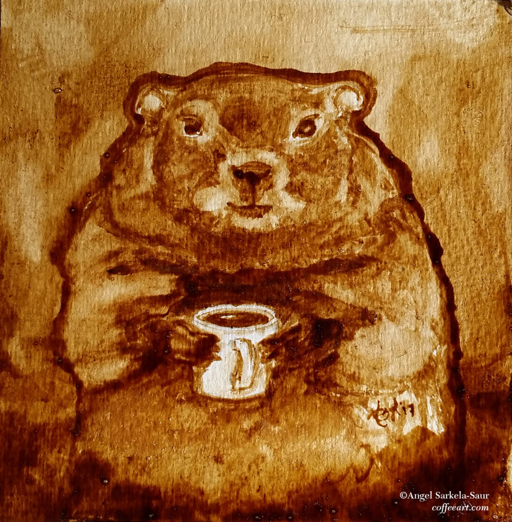 Coffee Art - Groundhog Day 2017